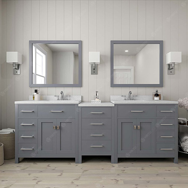 Winston Porter Slagelse 93'' Free Standing Double Bathroom Vanity with